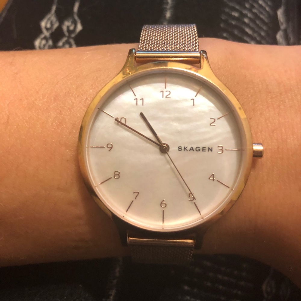 SKAGEN Anita Mother of Pearl Rose Gold Watch